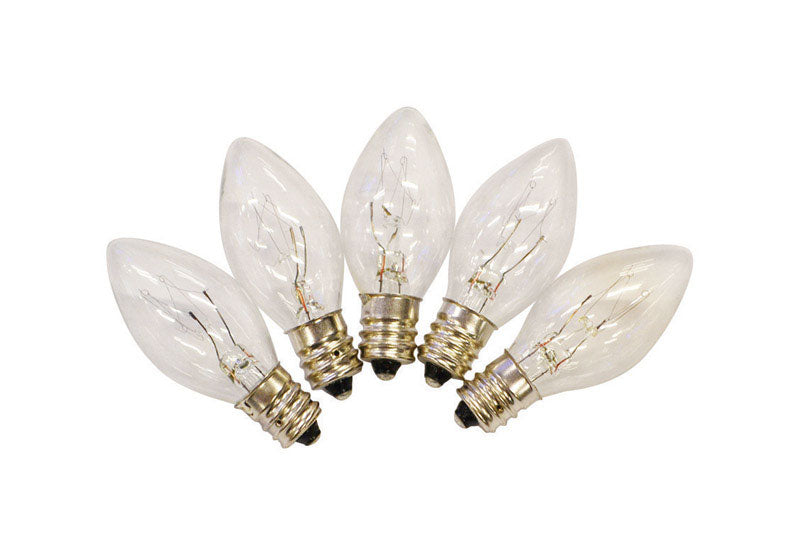 Holiday Bright Lights 9760935 C7 Christmas Light Bulbs, Clear,