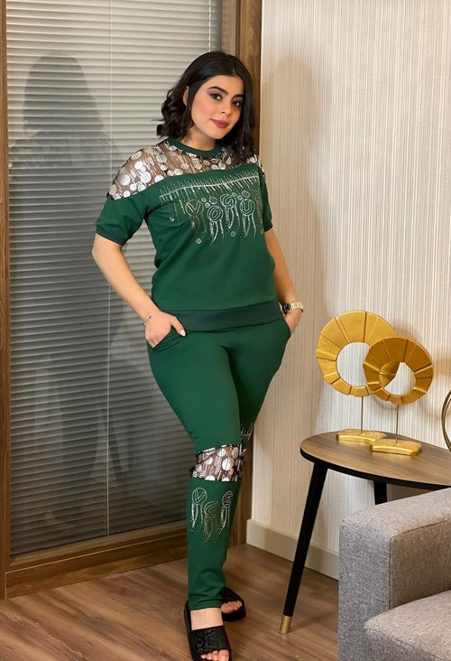 Gia Sequin 2 Piece Shirt & Jogger Pants Set