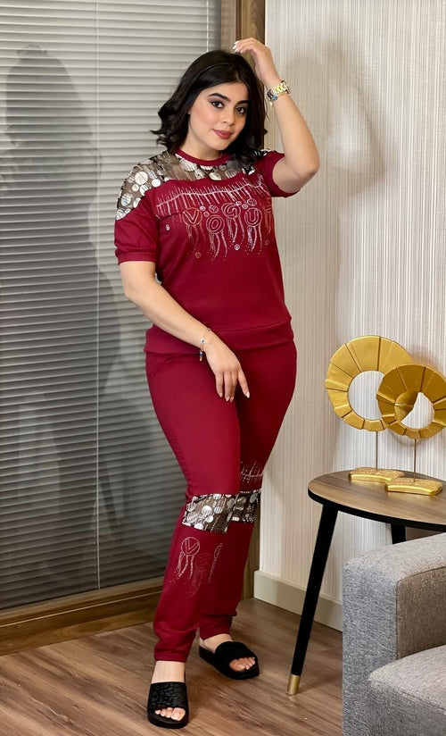 Gia Sequin 2 Piece Shirt & Jogger Pants Set