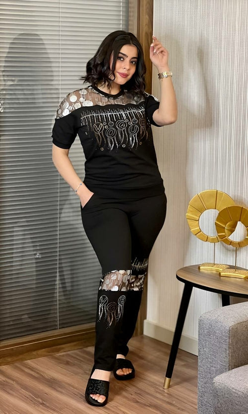 Gia Sequin 2 Piece Shirt & Jogger Pants Set