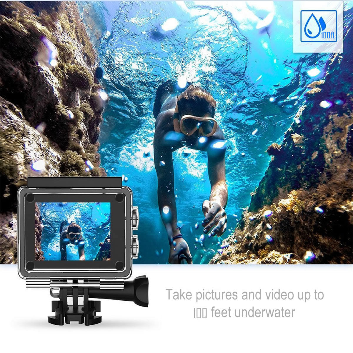 4K Waterproof All Digital UHD WiFi Camera + RF Remote And Accessories