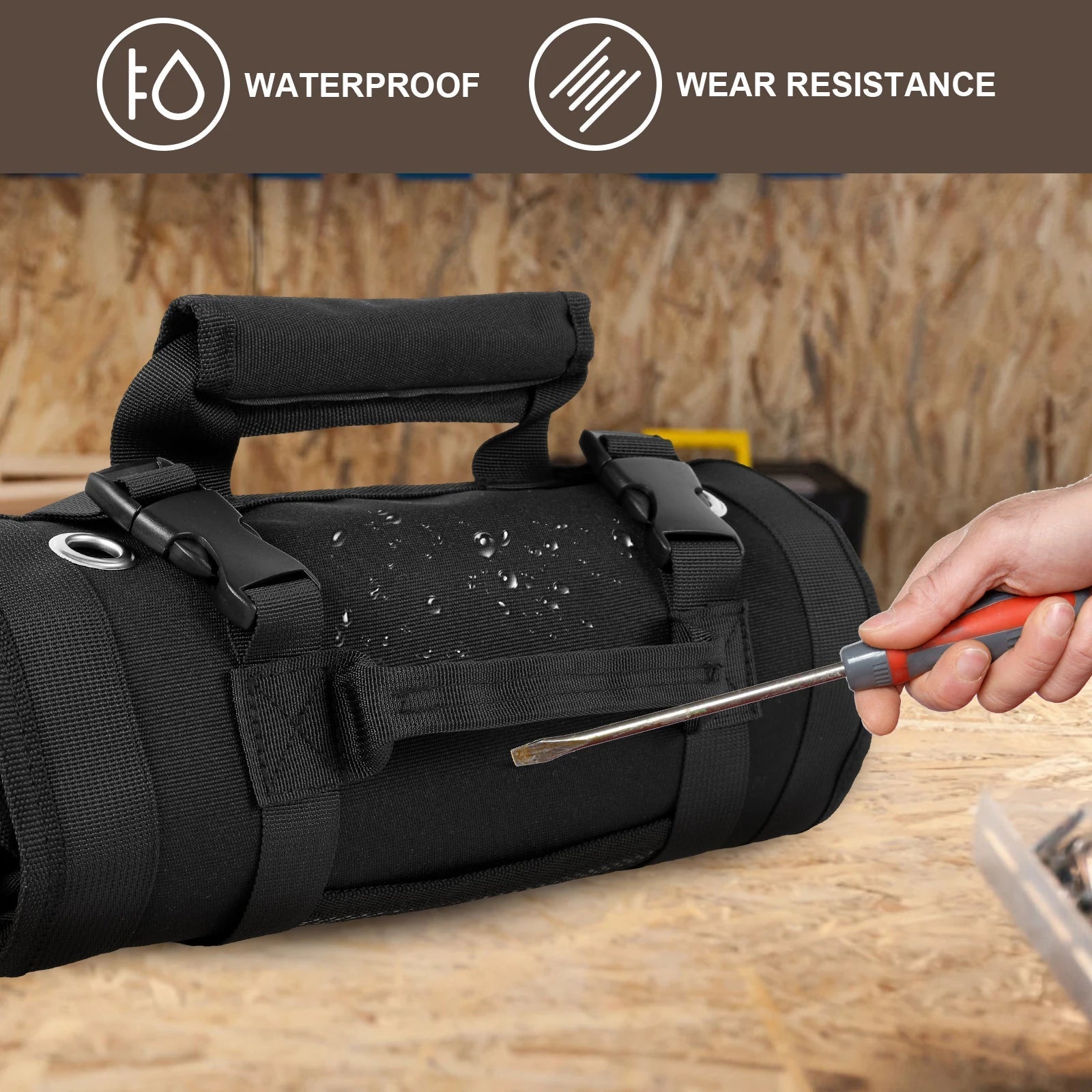 Multi-Purpose Tool Bag Roll Up Tool Bag Oxford Cloth Heavy Duty Tool