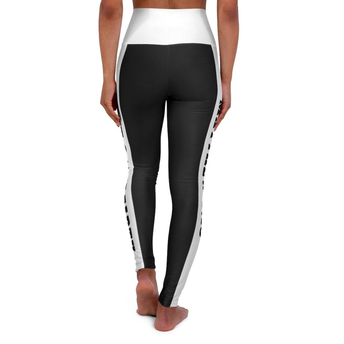 Womens High-waist Fitness Legging Yoga Pants, Black White Salt of the