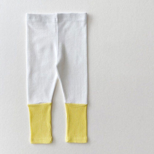 Baby Girl Candy Color Patchwork Design Tight Bottom Pants In Spring &