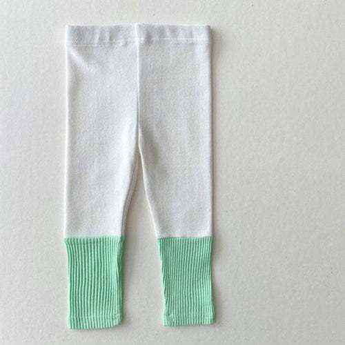 Baby Girl Candy Color Patchwork Design Tight Bottom Pants In Spring &