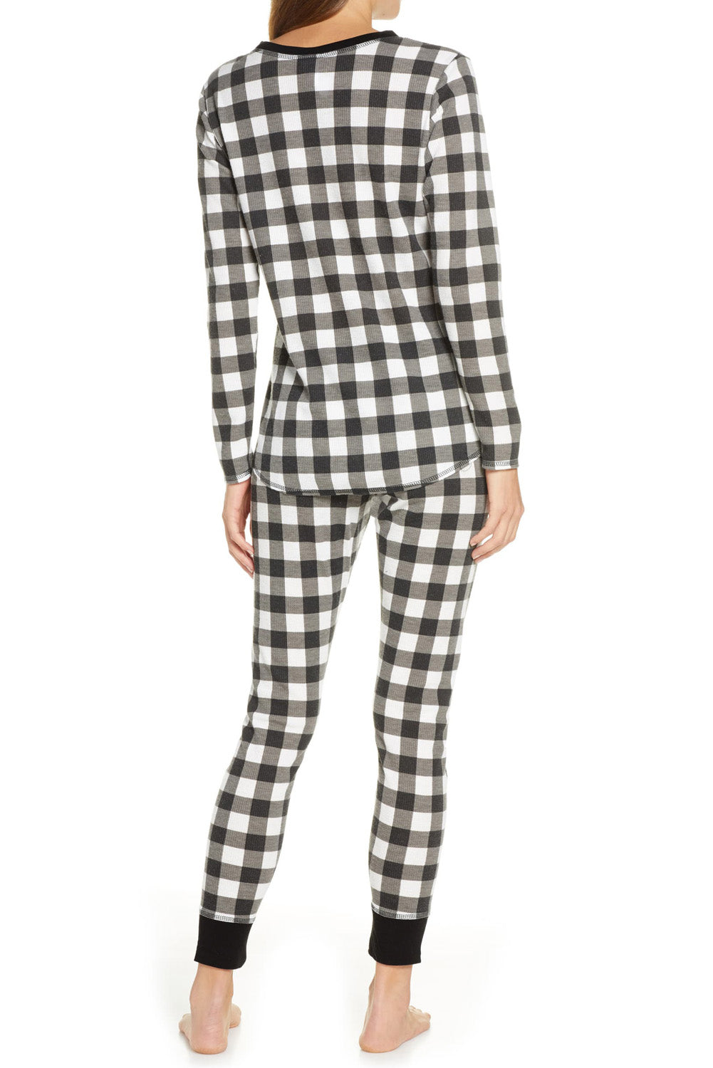 Black Plaid Two Pieces Loungewear