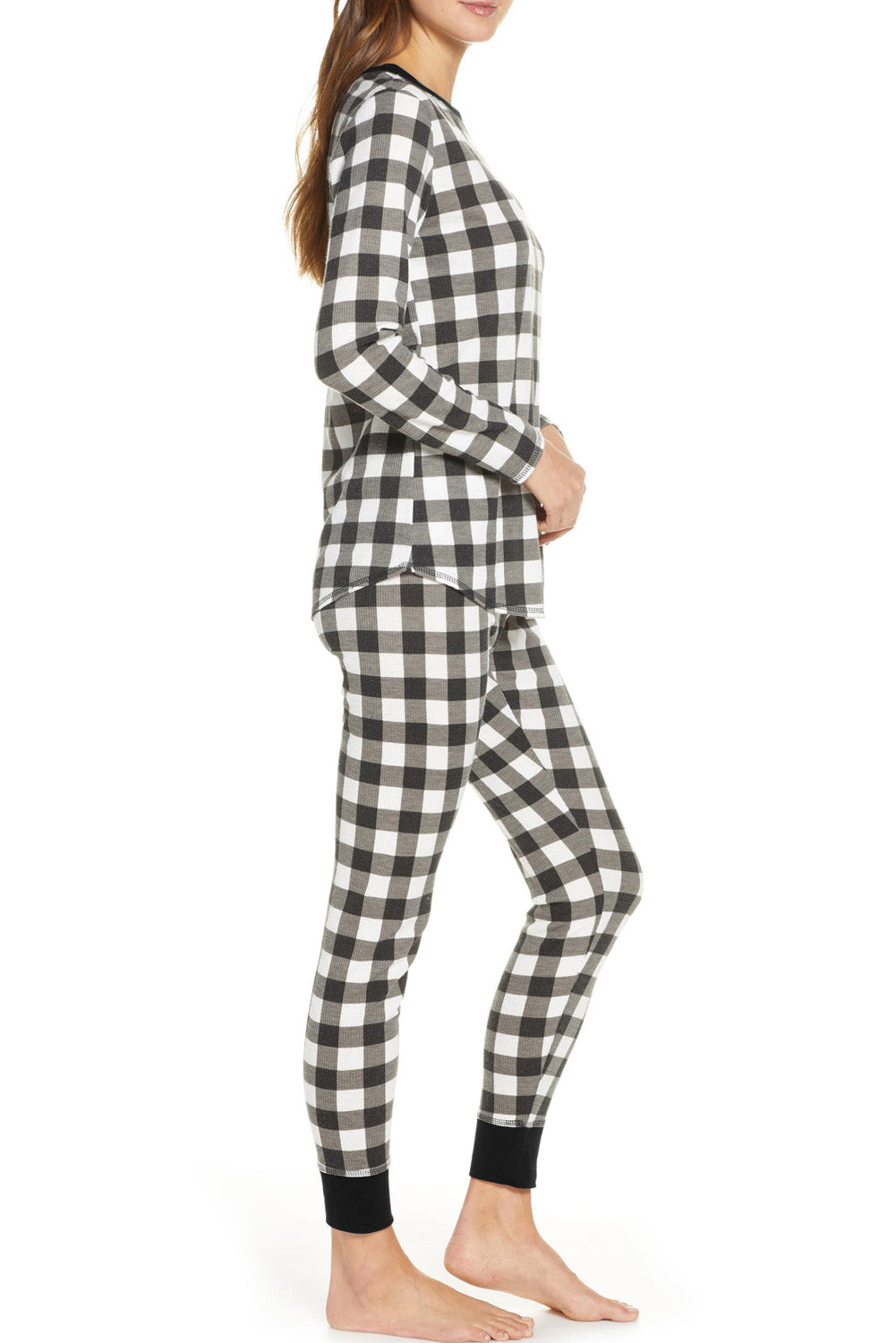 Black Plaid Two Pieces Loungewear