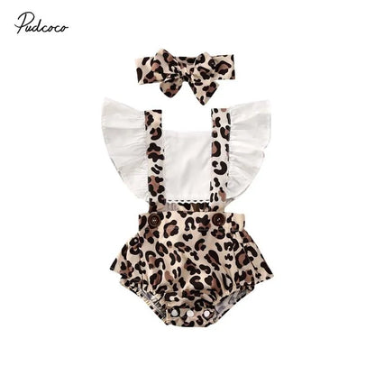 Baby Leopard Jumpsuit Set &amp; Headband