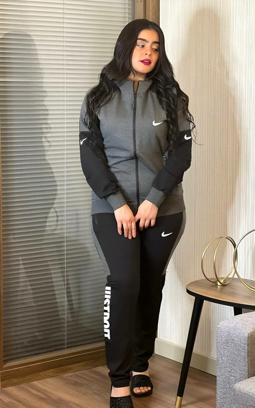 Long Sleeved Front Zipper Hoodie &amp; Jogger Pants Set