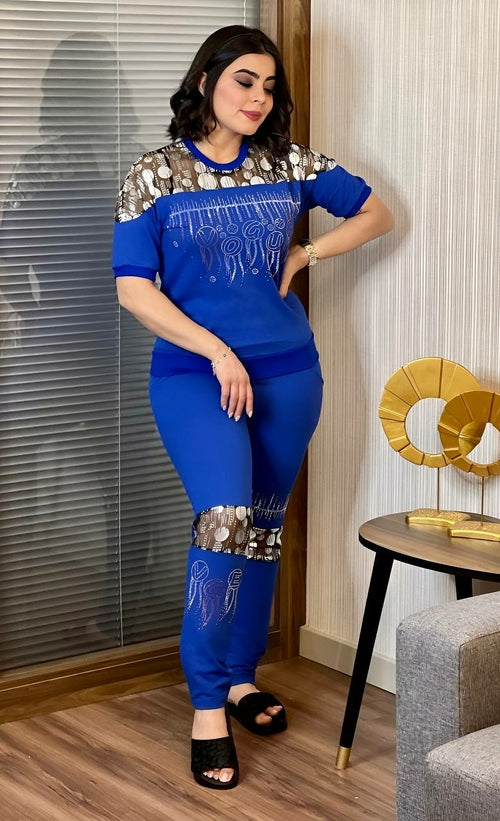 Gia Sequin 2 Piece Shirt &amp; Jogger Pants Set