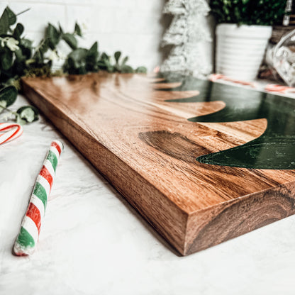 Christmas Serving Board Marble &amp; Wood