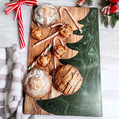 Christmas Serving Board Marble &amp; Wood