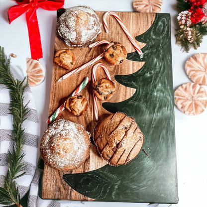 Christmas Serving Board Marble &amp; Wood