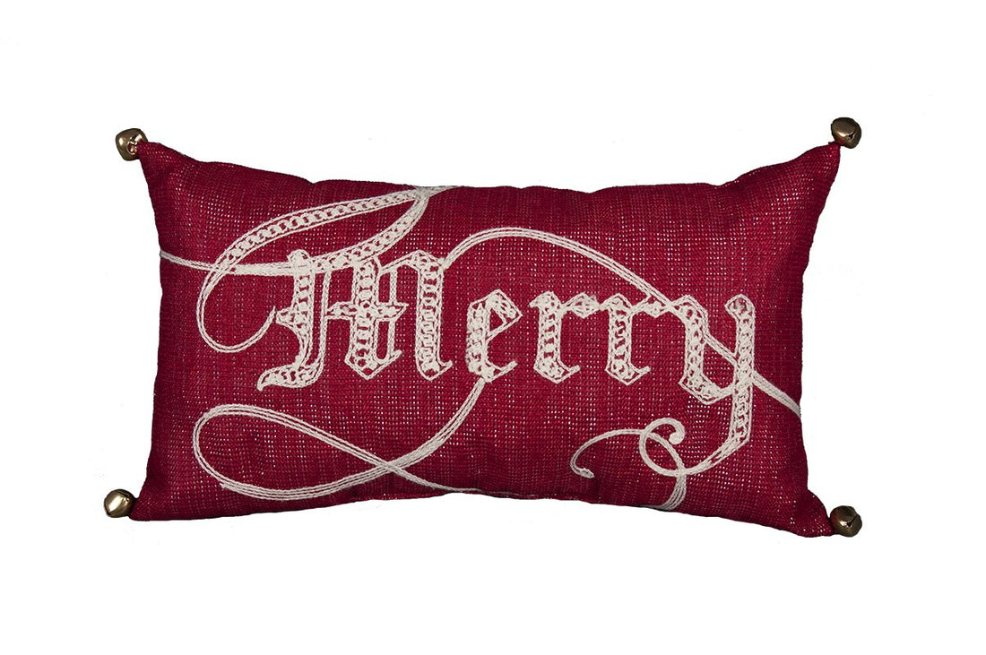 ML17126 Merry Christmas Pillow, 8&quot;x14&quot;