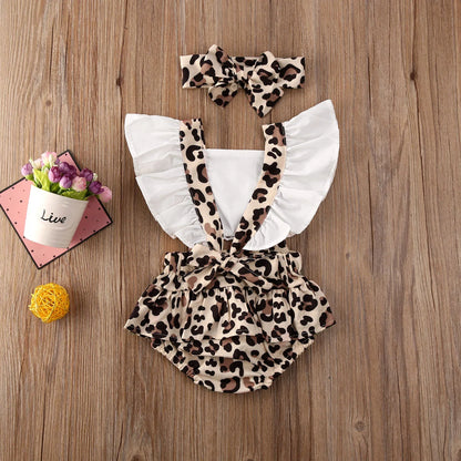 Baby Leopard Jumpsuit Set &amp; Headband