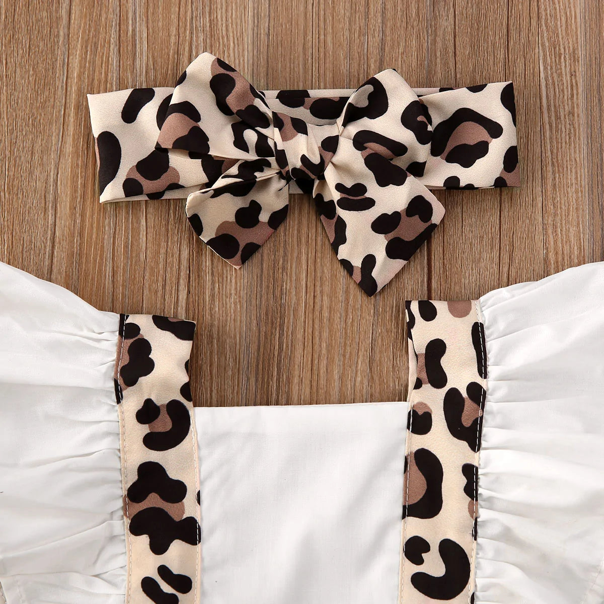 Baby Leopard Jumpsuit Set &amp; Headband