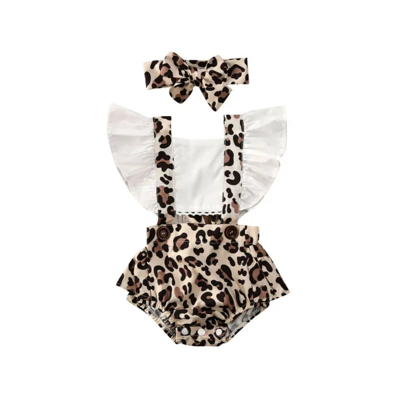 Baby Leopard Jumpsuit Set &amp; Headband
