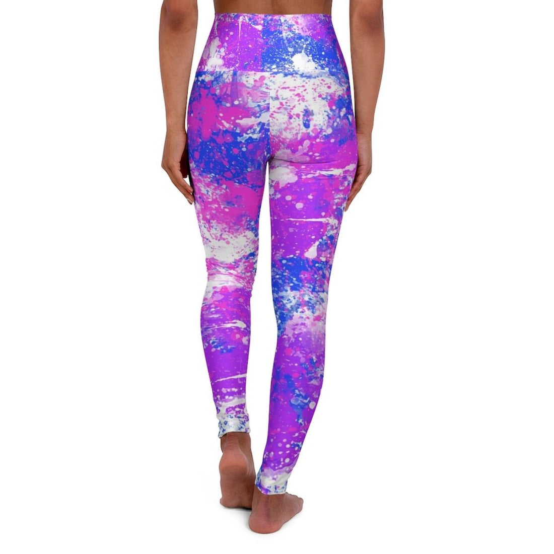 Womens High-waist Fitness Legging Yoga Pants, Pink Blue Pastel