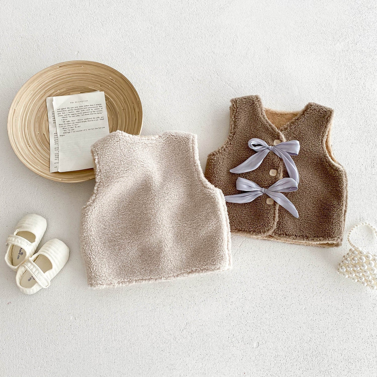 Adorable Infant Baby Girls Fleece Sleeveless Single Breasted Sweater