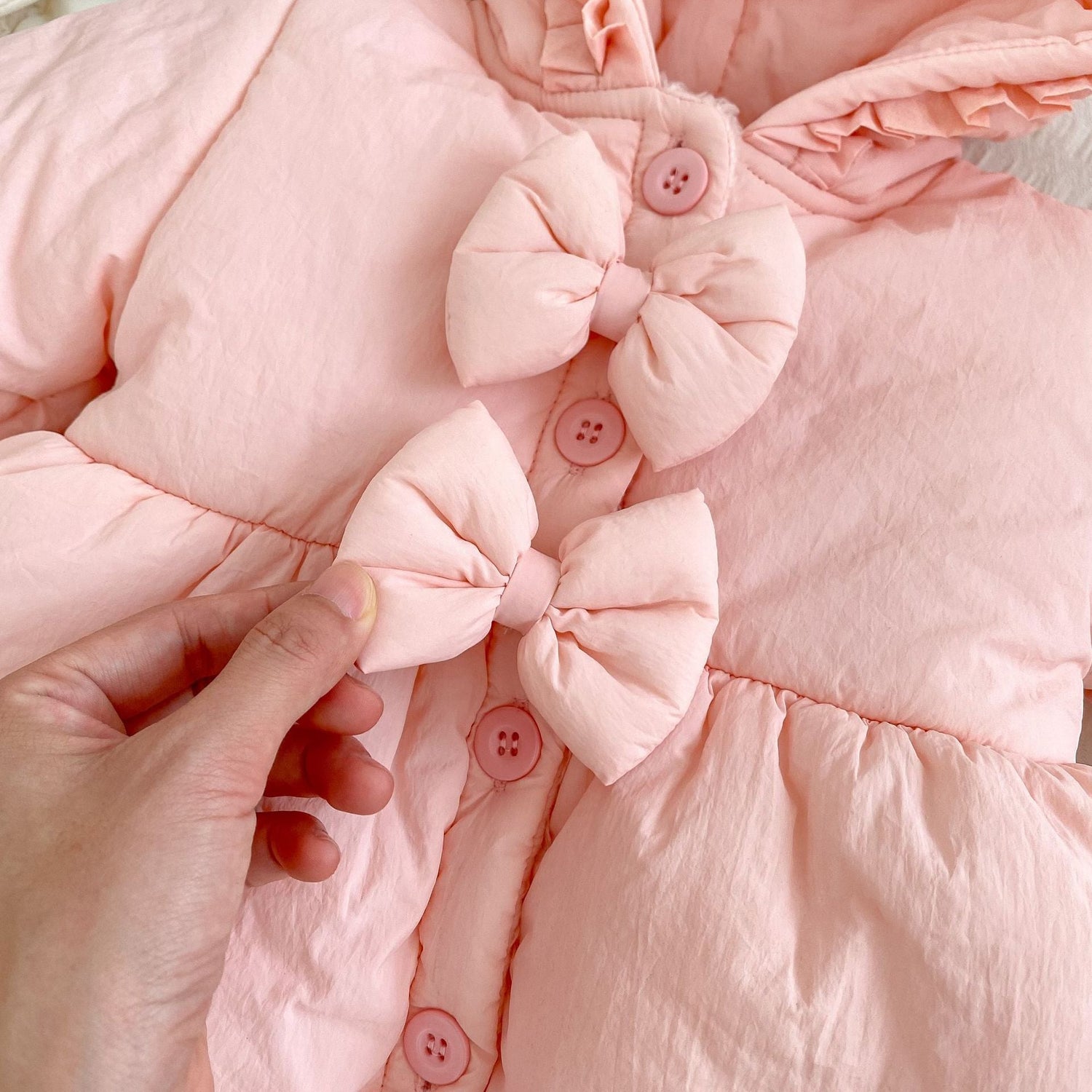 Arrival Baby Kids Girls Solid Color Single Breasted Hooded Thick