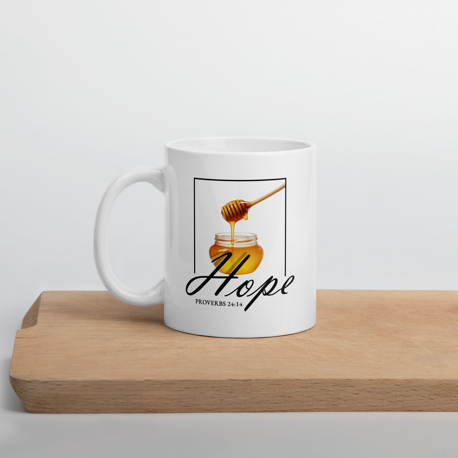 White glossy mug